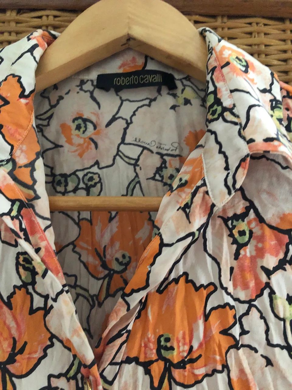 Camisa em seda Roberto Cavalli original  - Foto 2