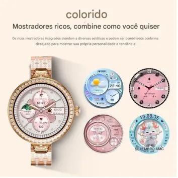 Smartwatch Feminino Hw16 Mini De Luxo Com Bracelete E Brinco - Foto 4