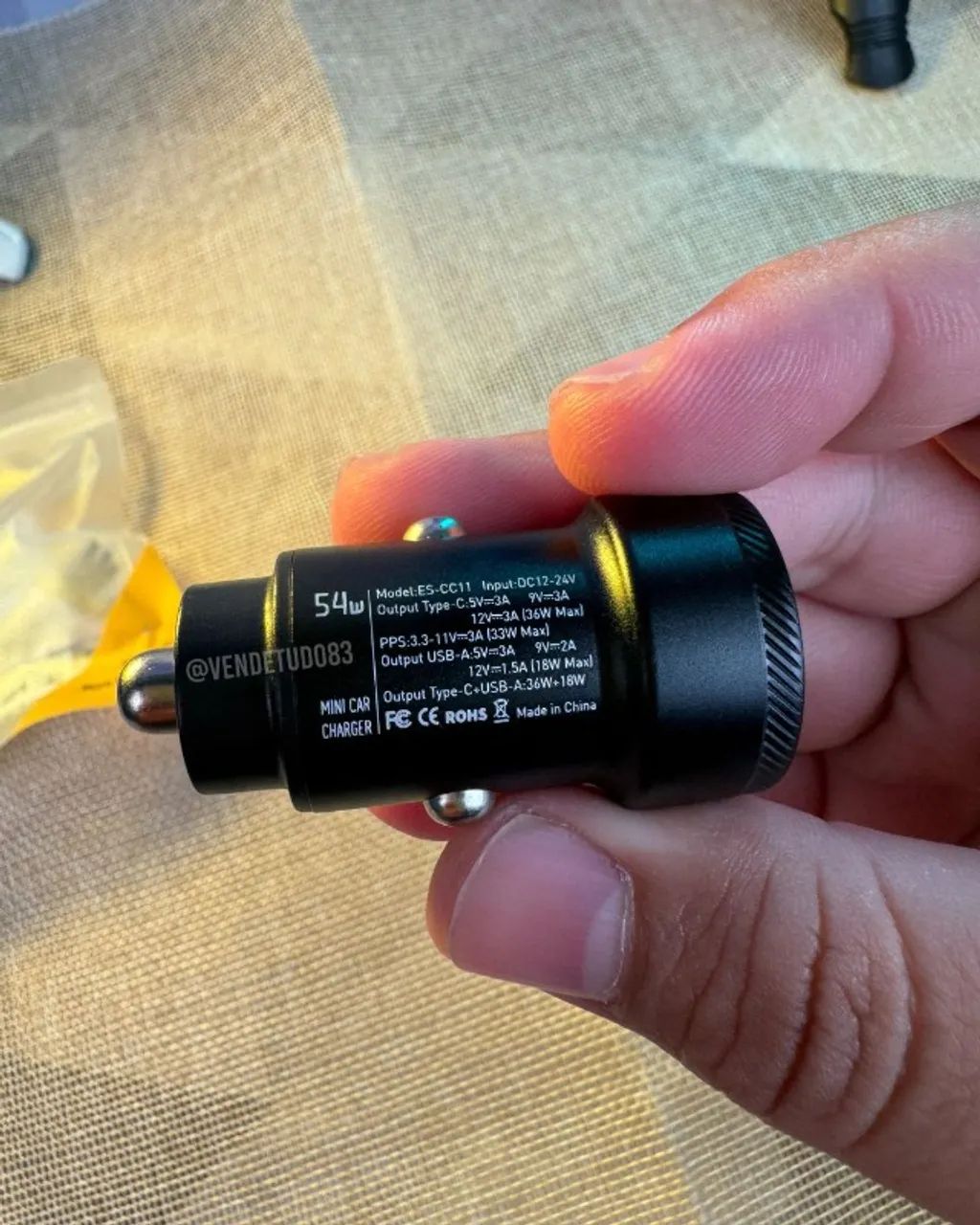 Essager Carregador Veicular 54w Usb-A/Usb-C carga rápida  - Foto 4