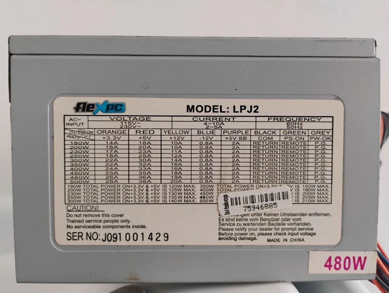 Fonte Pc 480w usada