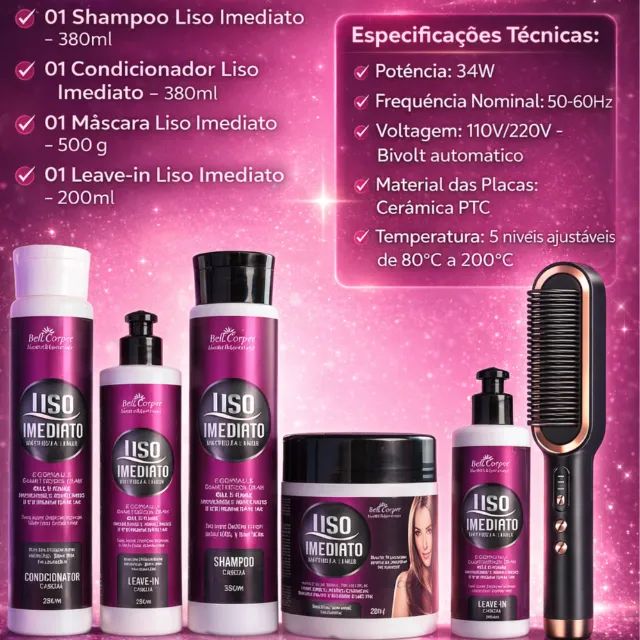 Kit Liso Imediato Redutor de Volume Bell Corpus - Foto 3