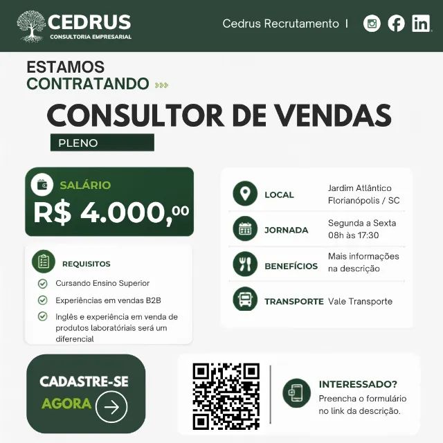 Consultor de Vendas Pleno