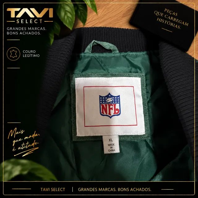 Jaqueta Green Bay Packers NFL em Couro - Foto 3