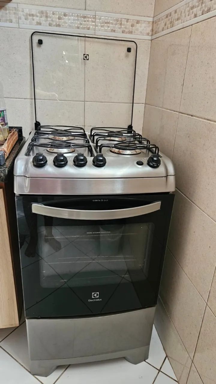 (((( OFERTA )))) Fogão 4 bocas Electrolux inox usado 