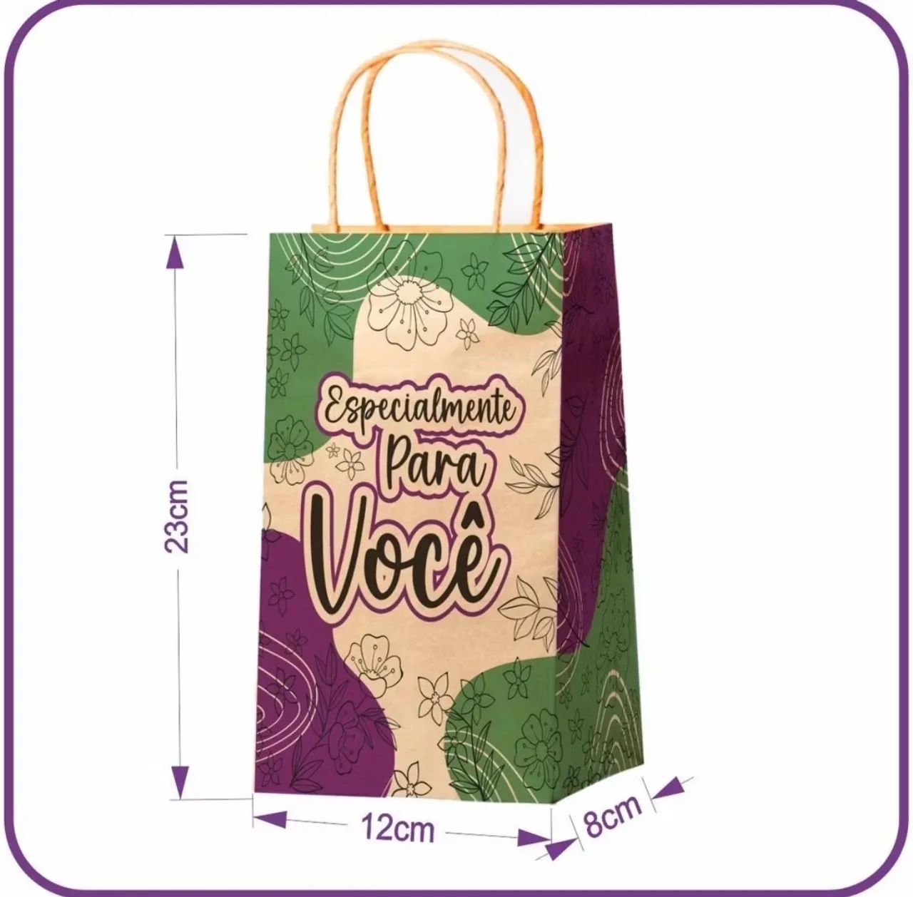 Sacolas Kraft Personalizada 20 unid - Foto 2