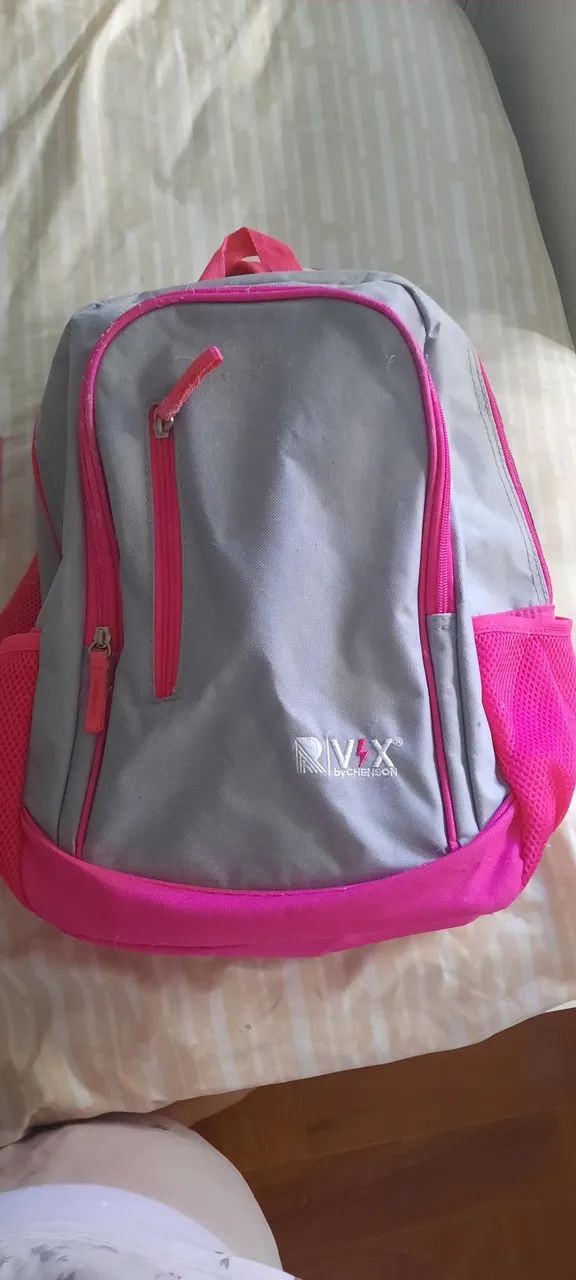 Mochila grande rosa e cinza - Foto 2