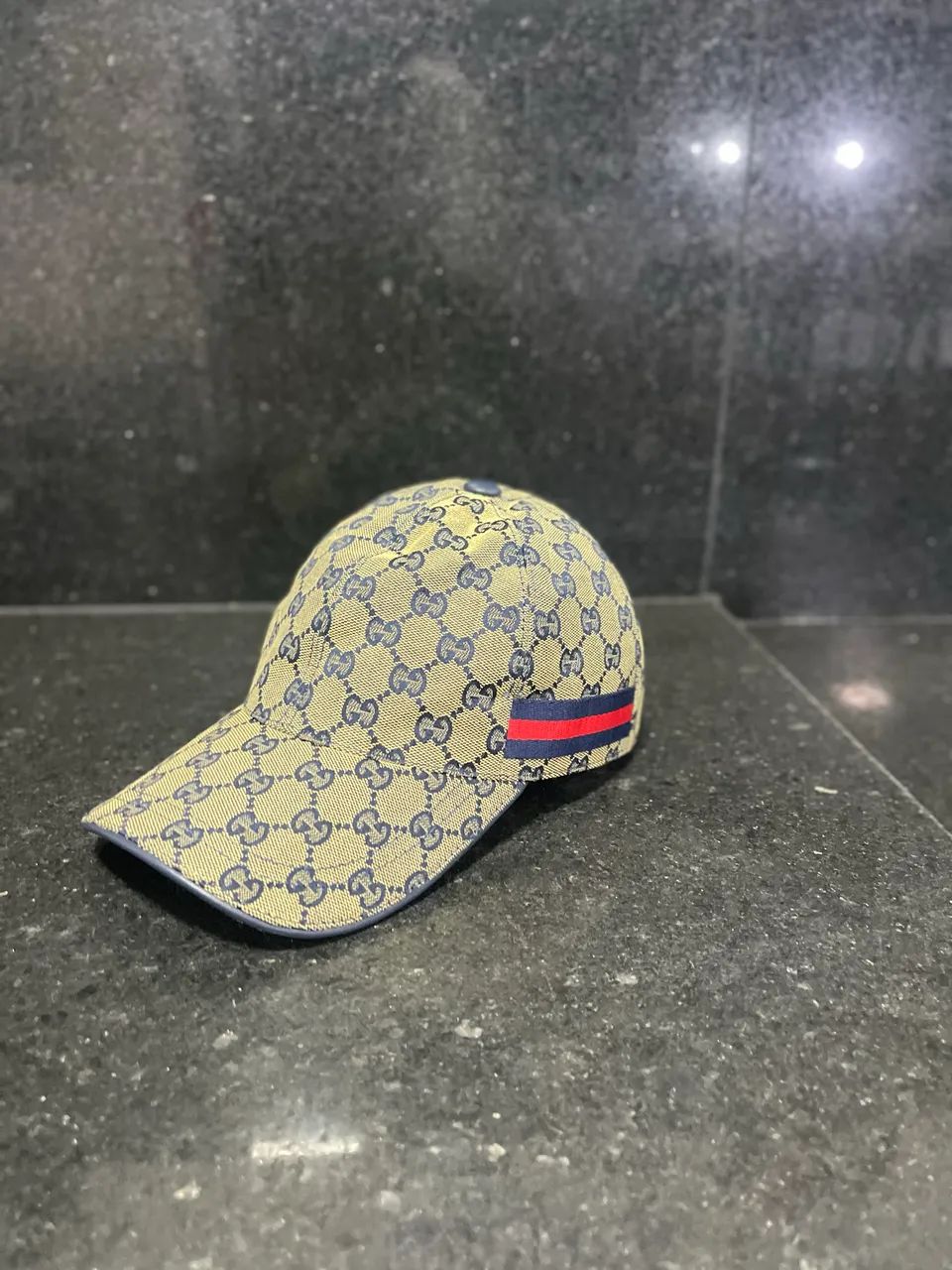 Boné Gucci Estilo Premium - Bege/Marinho