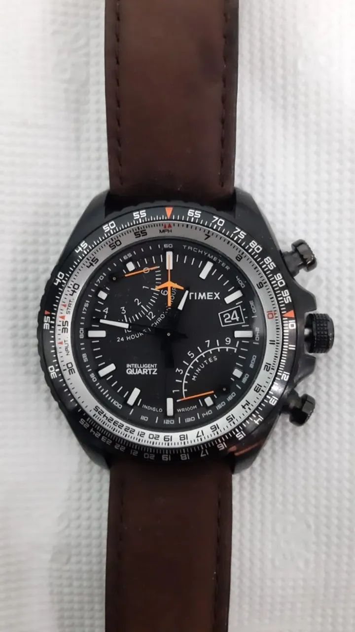 Timex Intelligent Quartz Aviator Fly-Back (modelo T2P102) - MUITO RARO. ESTADO DE ZERO. - Foto 4