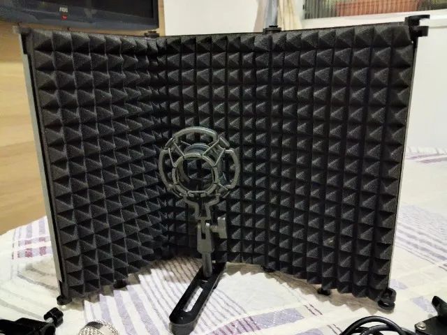 Kit podcast: Microfone BM800 + Interface Behringer + Isolamento Portátil - Foto 3