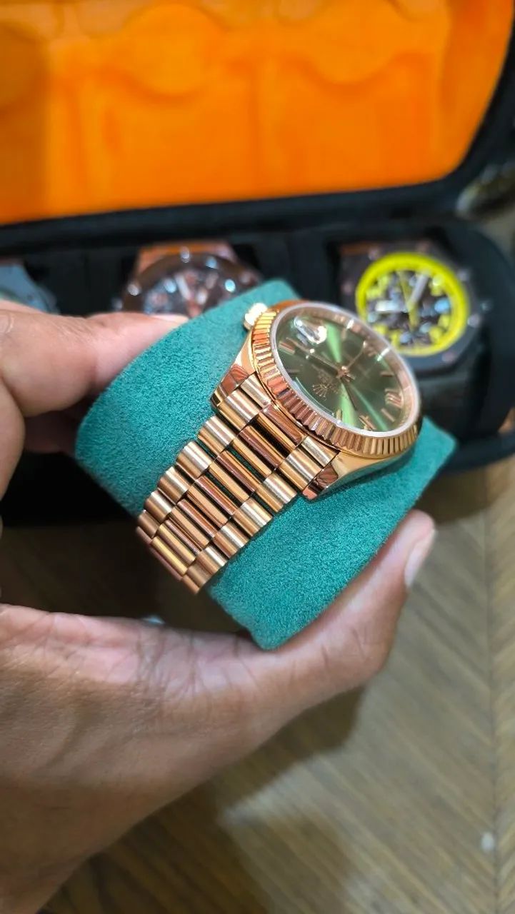 Rolex Day Date Rose Green Clone - Foto 3