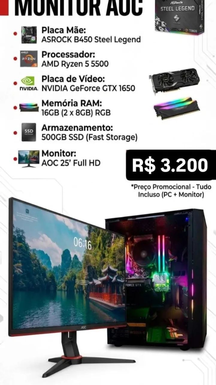 PC gamer em Ótimo estado 