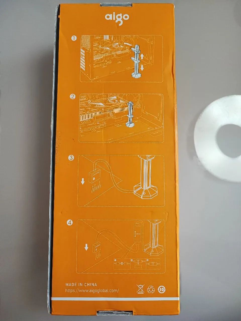 Suporte Vertical para GPU Aigo Branco ARGB  - Foto 3