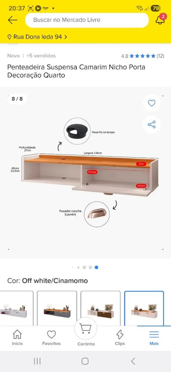 Prateleira, nicho, penteadeira, otimo para quarto, salao, pequenos espaços. - Foto 3