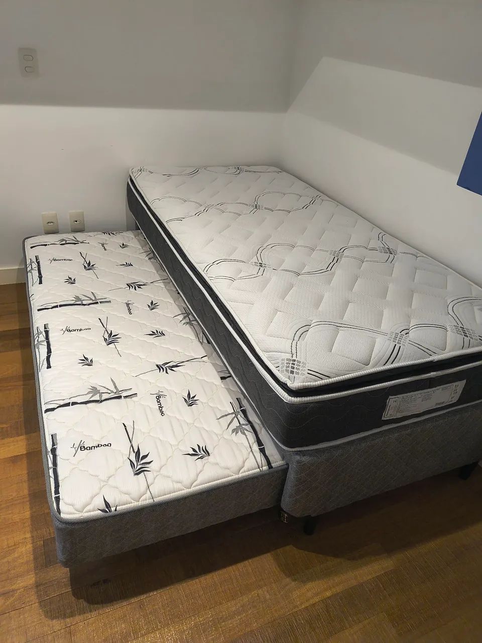 Cama solteiro king 203x98 cm com bicama