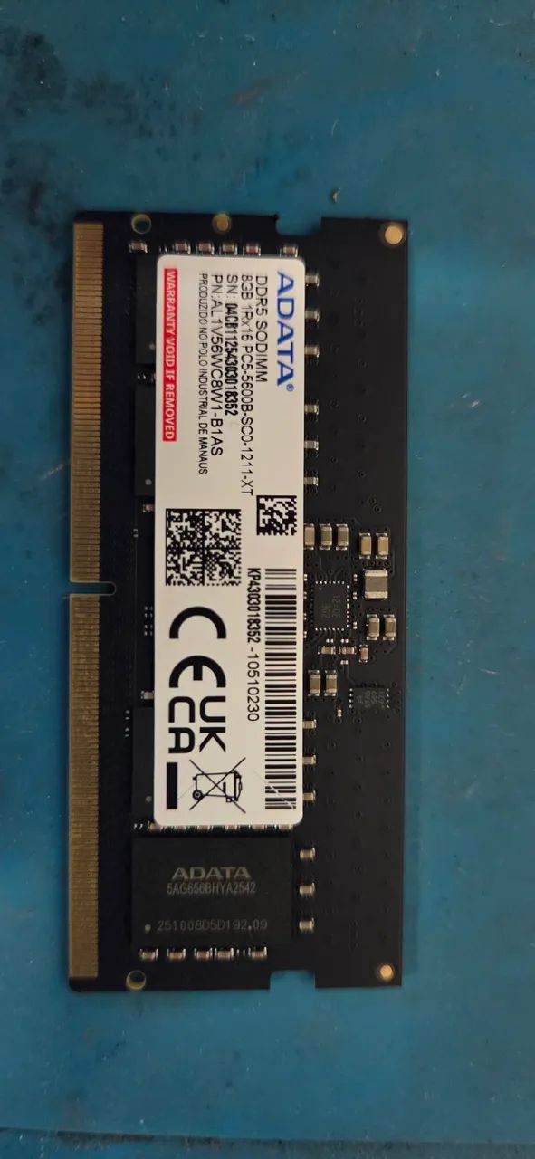 Memória RAM DDR5 8 GB ADATA - NOTEBOOK 