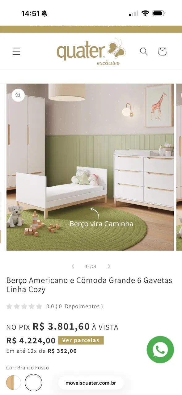 Berço e cômoda Quarter  - Foto 4
