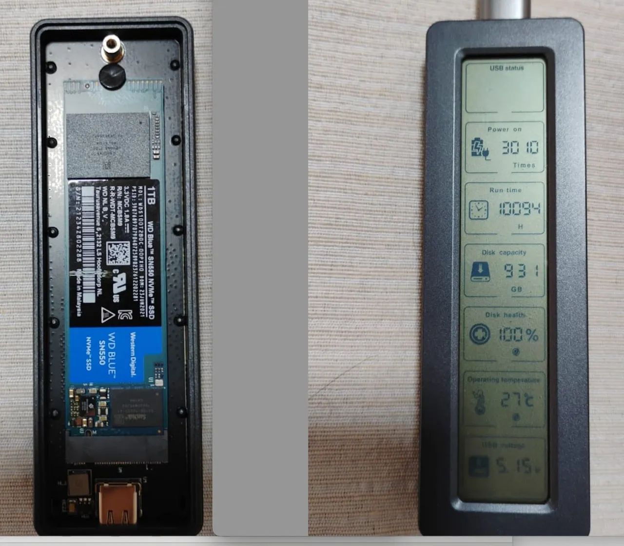 SSD NVME 1TB com CASE