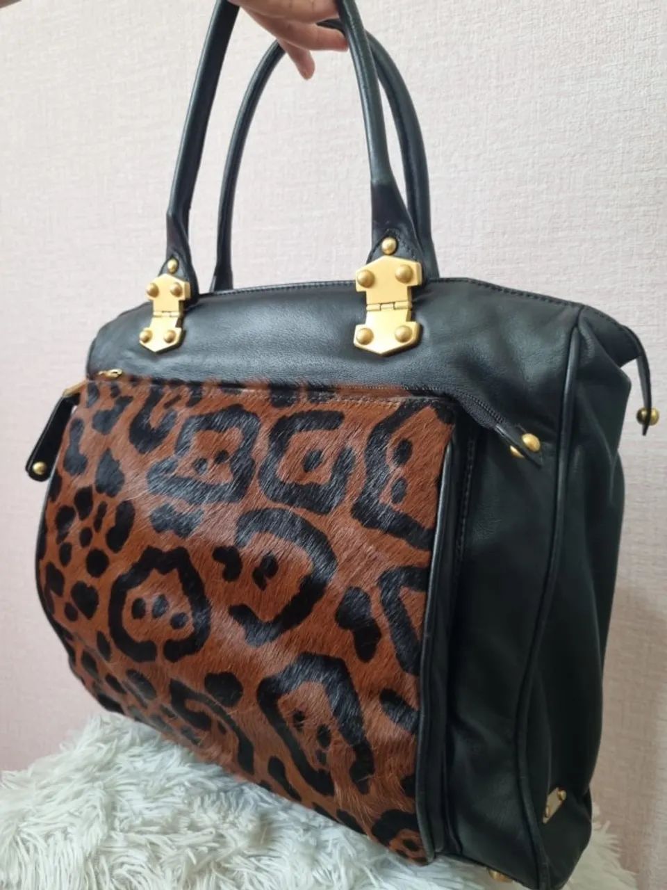 Bolsa de couro e pelinhos LENNY e CIA