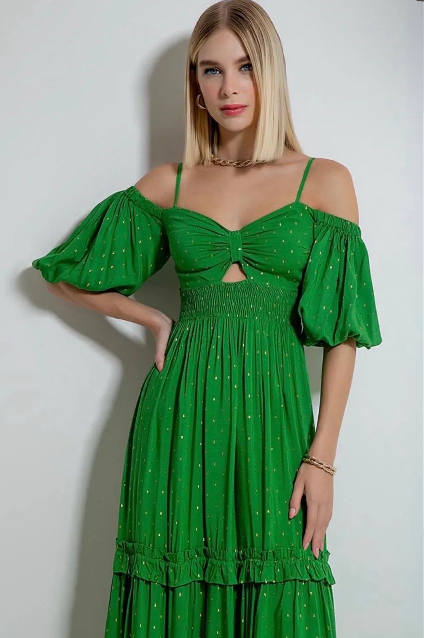 Vestido longo verde averara 
