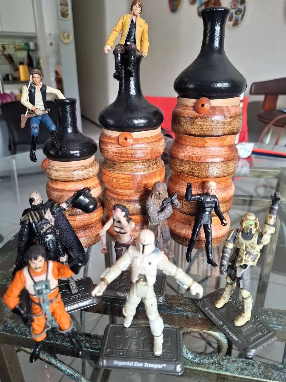 Coleção Star Wars com 9 Action Figures Originais - Darth Vader, Luke, Han Solo e Mais - Foto 2