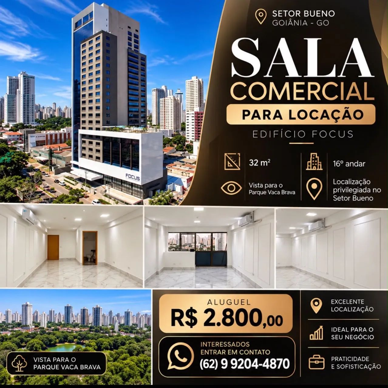 Sala comercial edifício focus 