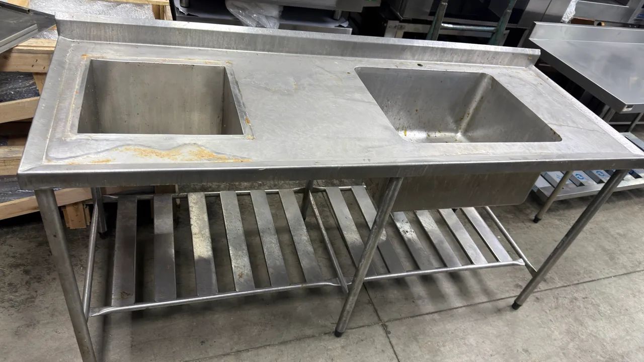 Pia inox com paneleiro  1.70 com tanque e Cuba  - Foto 4