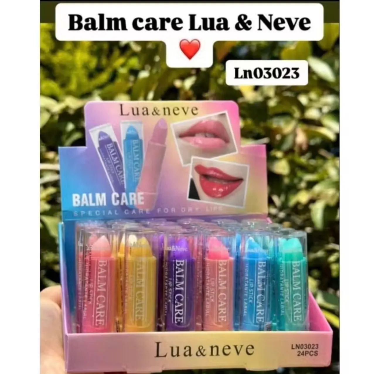 Kit de 6 brilho Balm care hidratante labial lua e neve