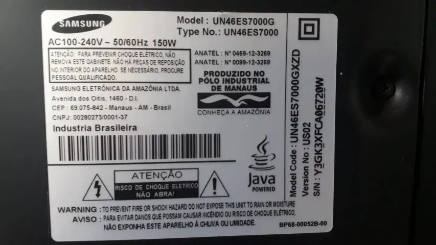 TV SAMSUNG 46 Polegadas MOD. UN46ES7000G com defeito - Foto 3
