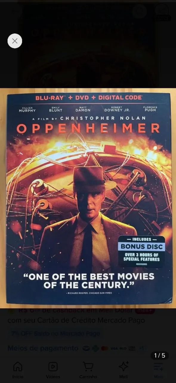 Oppenheimer blu ray Original com luva
