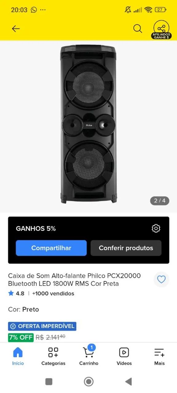 Vendo Caixa de Som Philips  - Foto 2