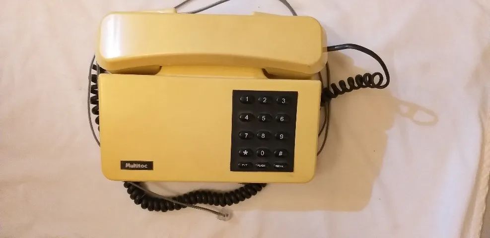 Aparelho de telefone fixo, Multitoc, de teclas, cor creme, com bloqueador de chamad - Foto 5