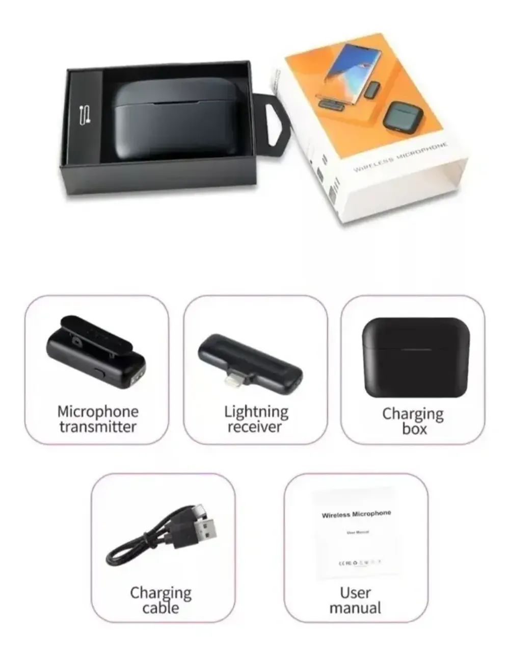 Microfone de Lapela Sem Fio com de Redução de Ruído J12 / J150 Tipo-C - Foto 3