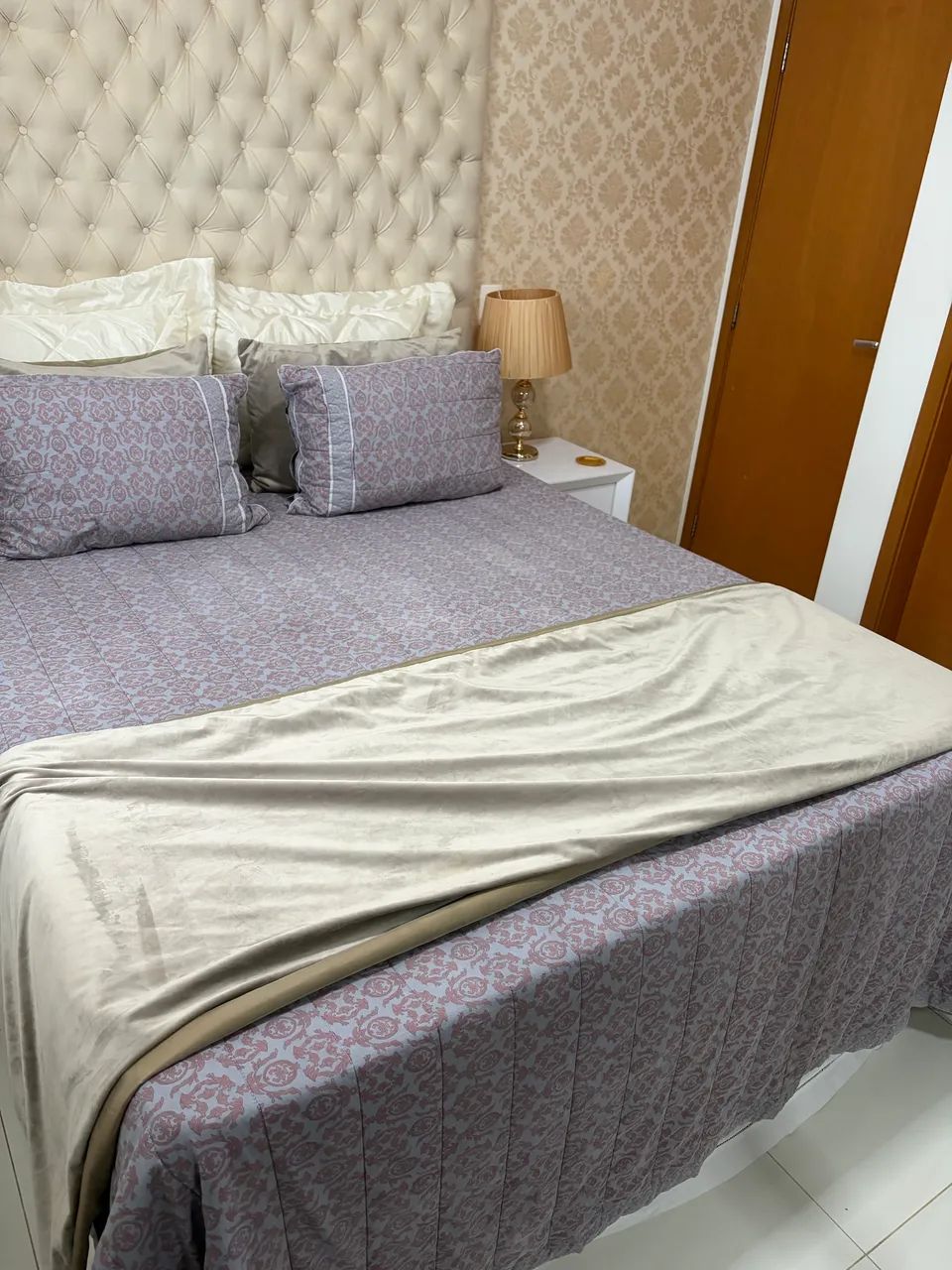 Cama Queen Box + colchão Ortobom - Foto 4