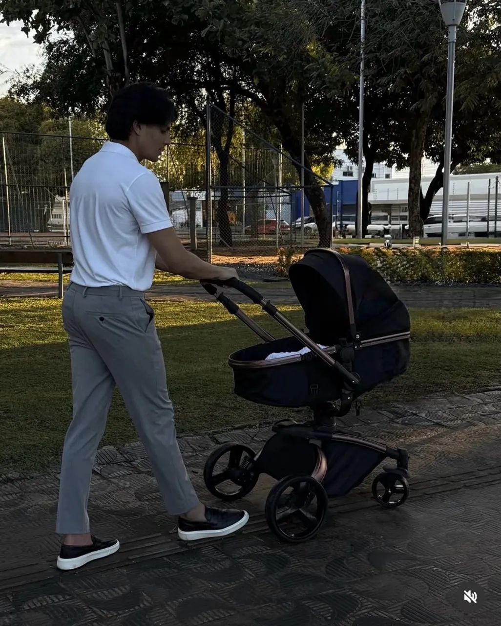Carrinho de Bebê Premium Preto - Elegante e Completo(luxo)