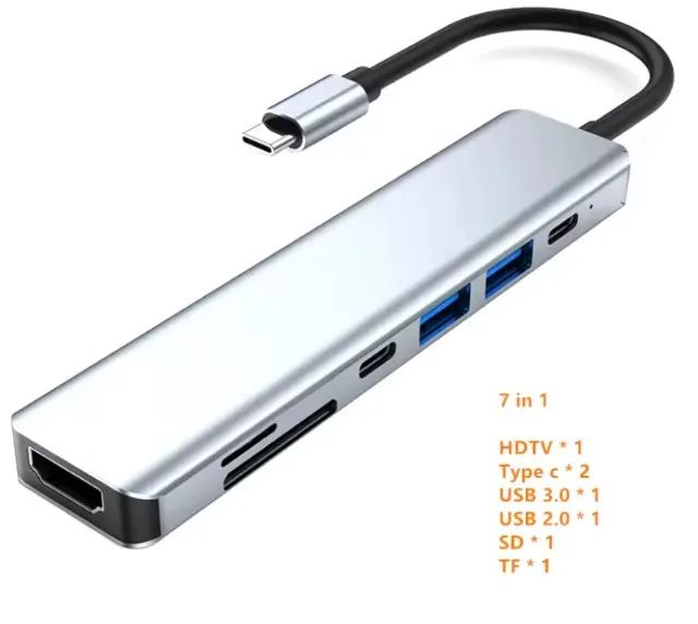 Hub USB C com HDMI 4K 7 em 1 para Macbook iPad Windows - Foto 3