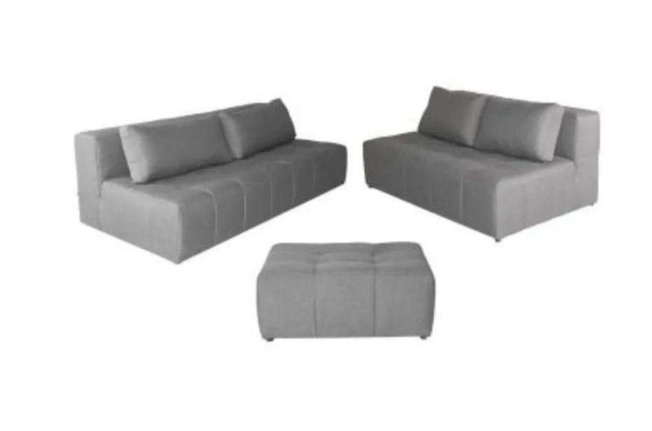 Sofá Modular 2 e 3 lugares com puff Soho Linho Cinza65573815267202122