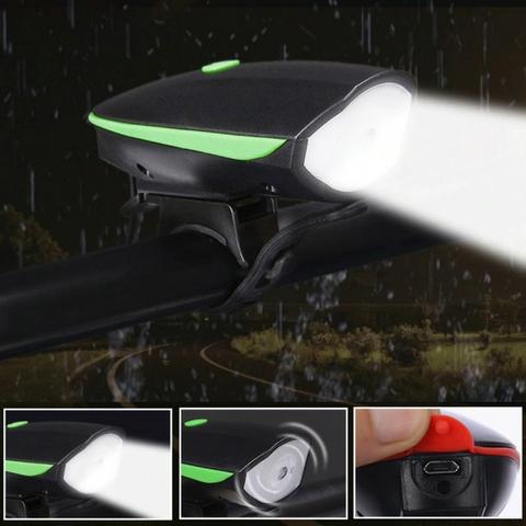 Farol Led Bike Com Buzina Recarregável Usb 1 Unidade - Foto 4