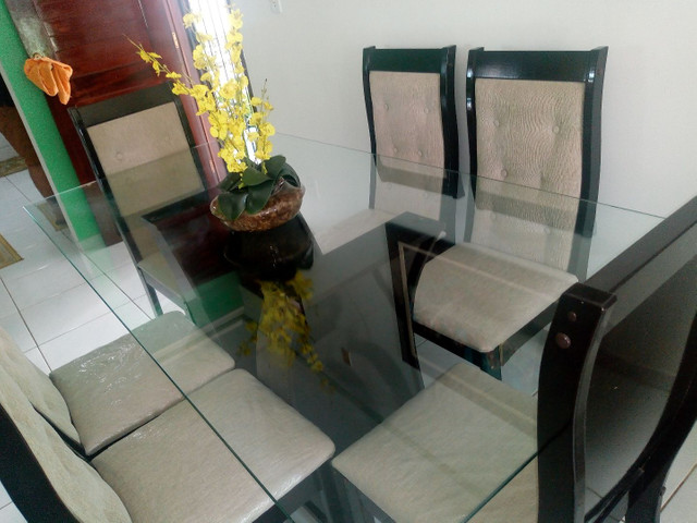 Mesa de Jantar de Vidro com 6 Cadeiras - Foto 2