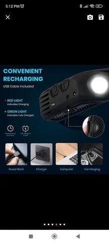 Lanterna de cabeça com sensor de movimento  - Foto 3