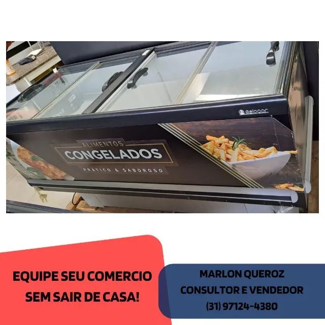 Ilha de Congelados Nova Dupla Ação Preta 220v
