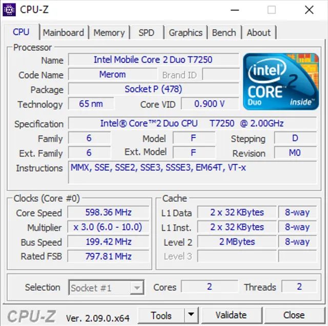 Processador Intel Core 2 Duo T7250 + 2gb DDR2 667MHz - Foto 4