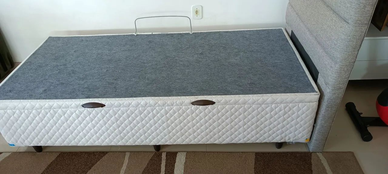 Conjunto de cama box solteiro com baú, colchão ortopédico e cabeceira - Ortobom  - Foto 3