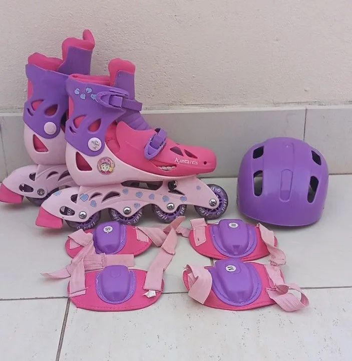 Patins completo ajustável calça 34 35 36 37