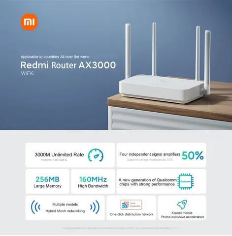 Xiaomi Redmi Router AX3000 WiFi 6 Gigabit Mesh, Dual-Core 4 Antenas - Foto 2