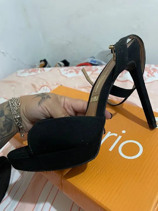 Sandália Vizzano Meia Pata Salto Fino Preta - Foto 3