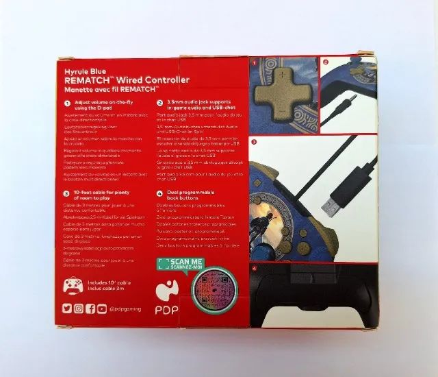 Controle Original Novo PDP Rematch Wired Hyrule Blue Nintendo Switch - Foto 2
