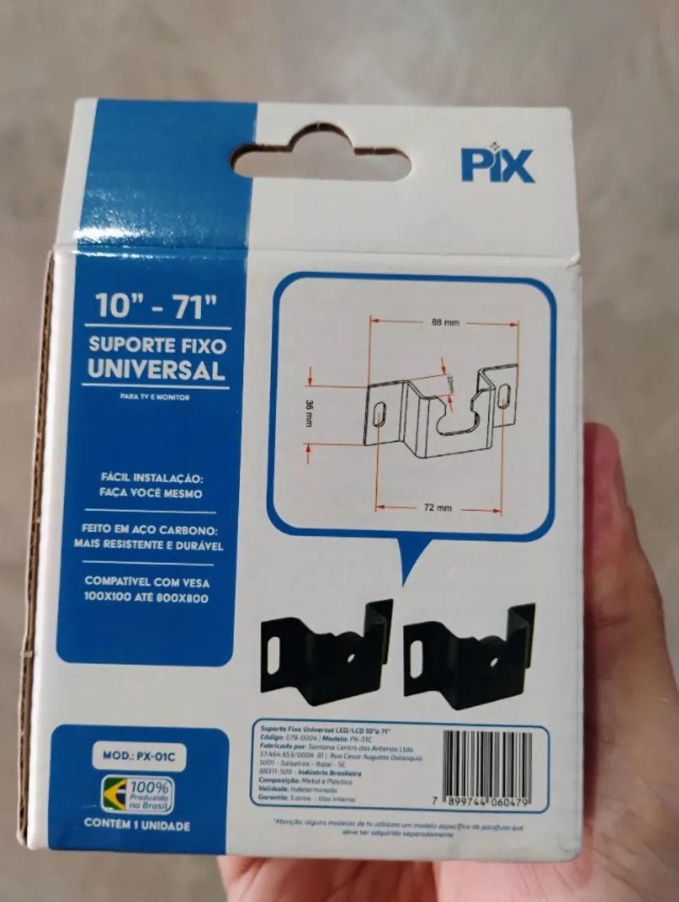Suporte Fixo Universal para TV/Monitor LED/LCD 10" a 71" - PIX - Novo - Foto 5
