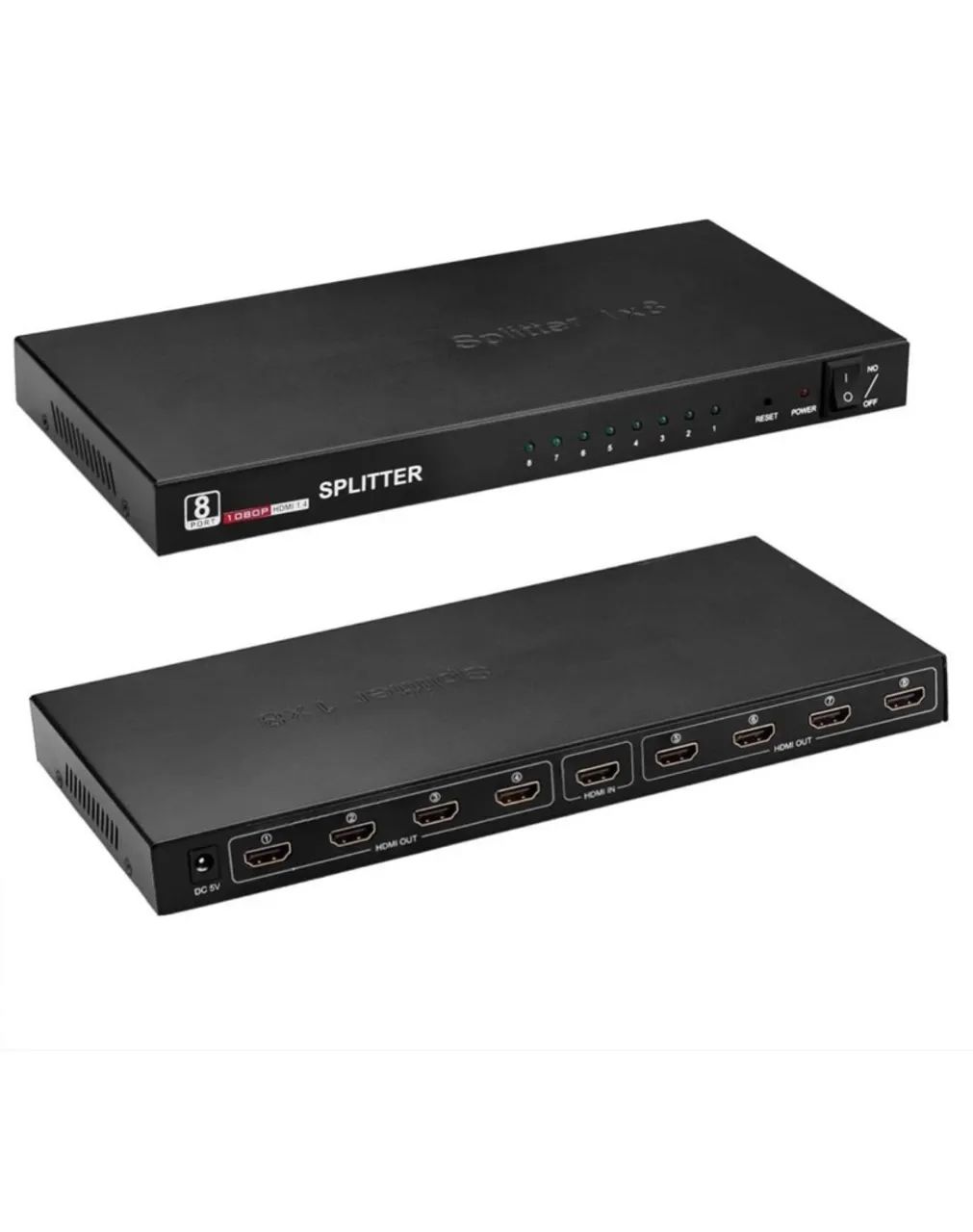 Splitter HDTV 1 entrada 8 saídas 1080p 