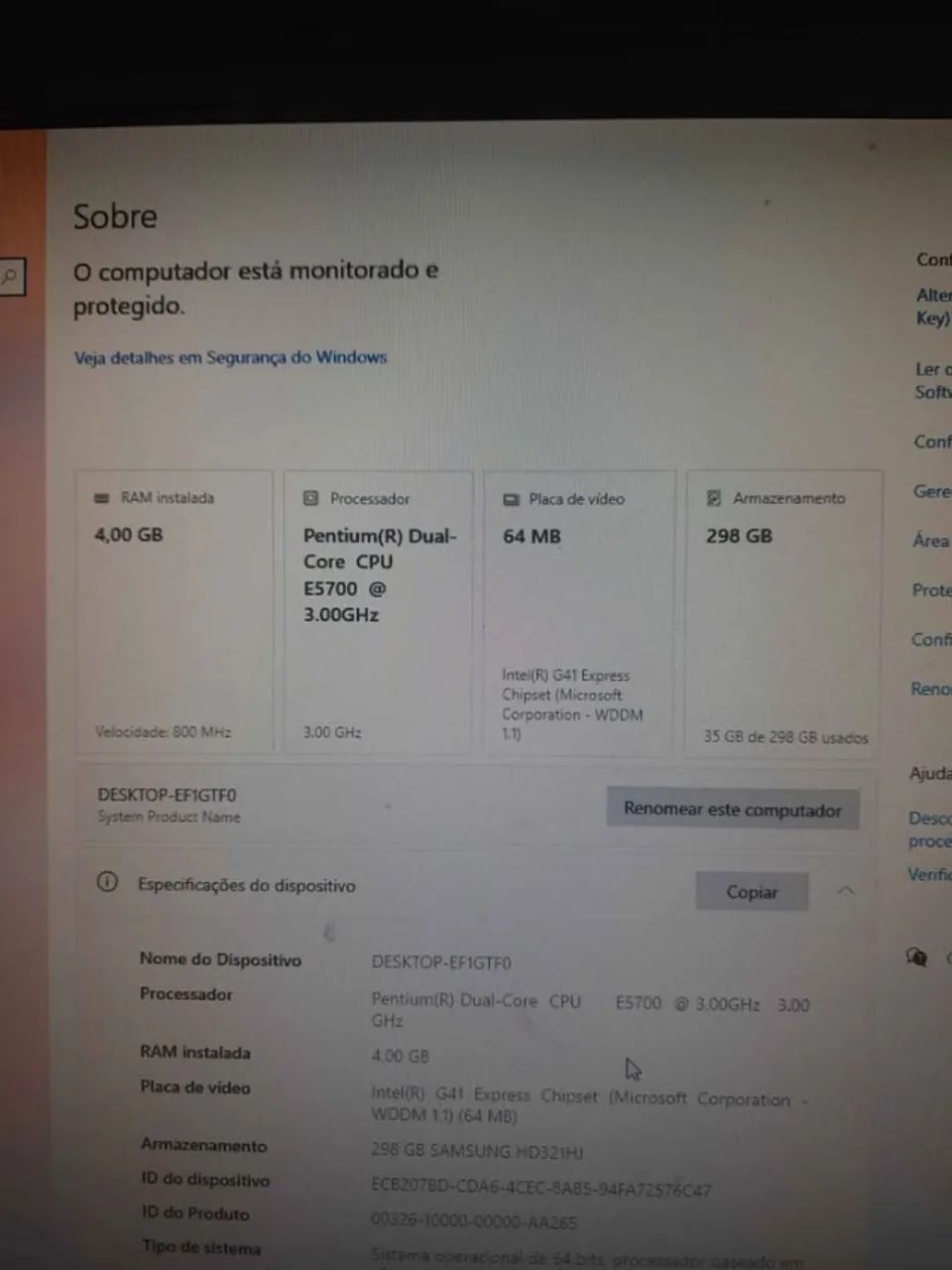 Computador DDR3 320GB64330304707202122