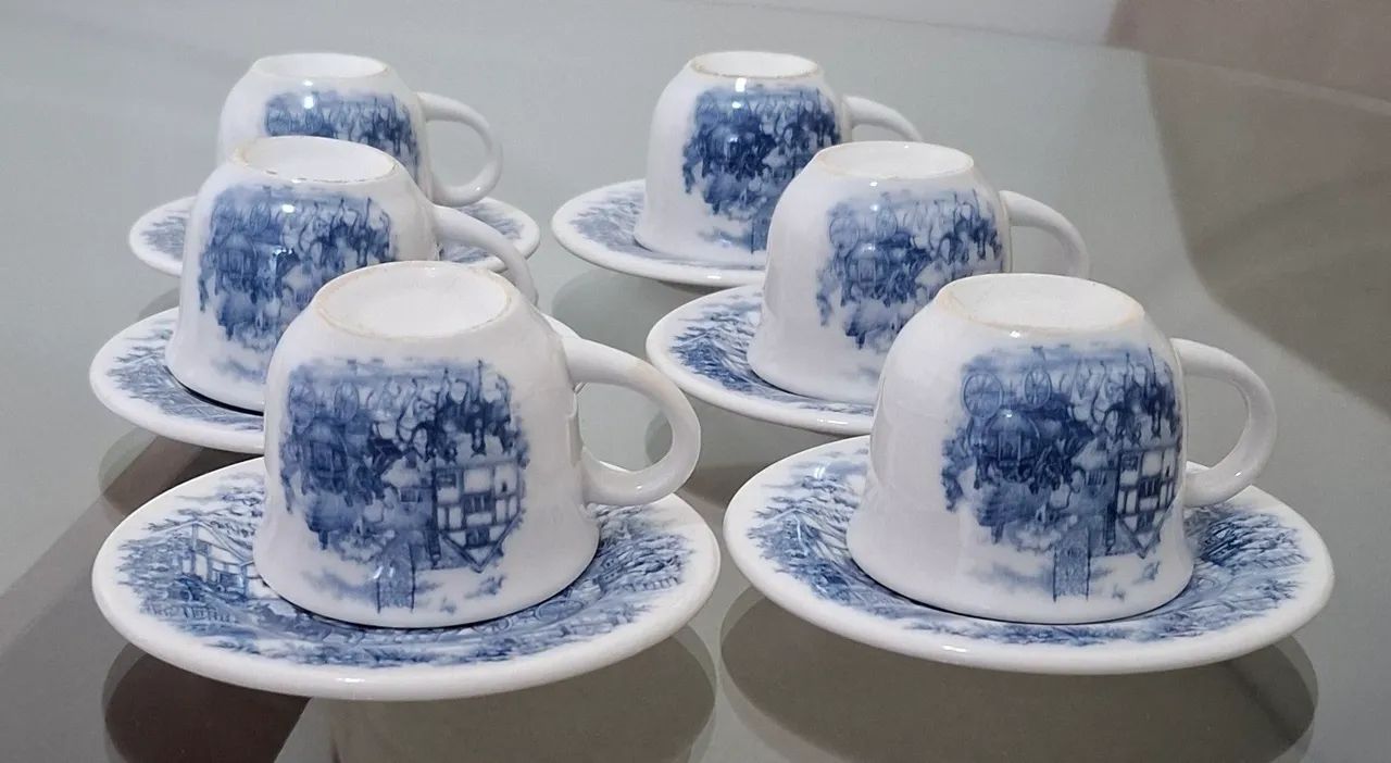6 Xícaras Para Café Cena Inglesa Biona - Foto 3